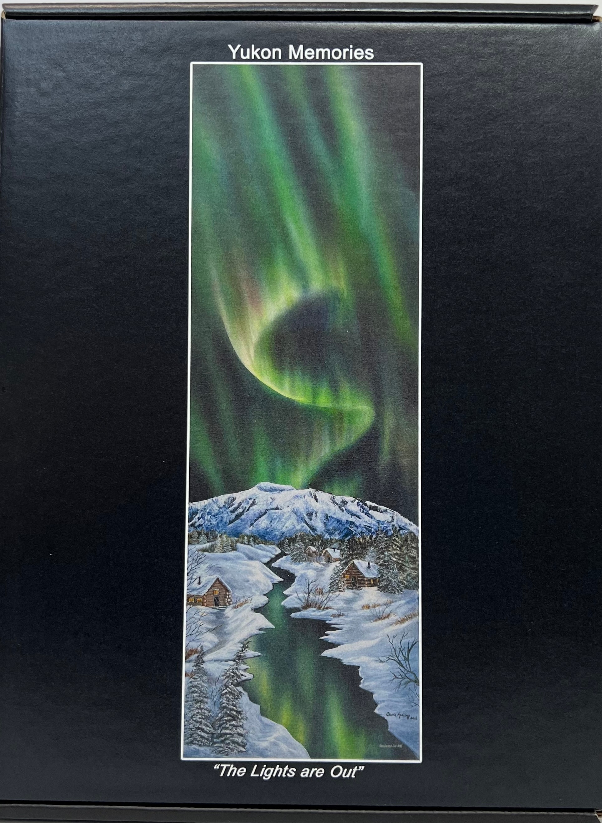 The Lights Are Out — custom art printed puzzle featuring Northern Lights painting by Gloria Andison